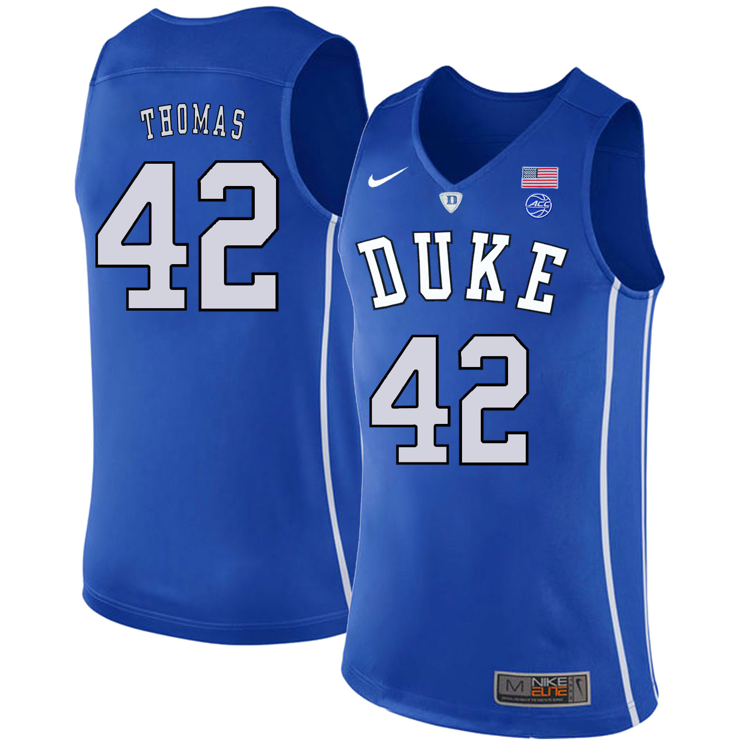 Duke Blue Devils 42 Lance Thomas White Blue Nike College Basketball Jersey
